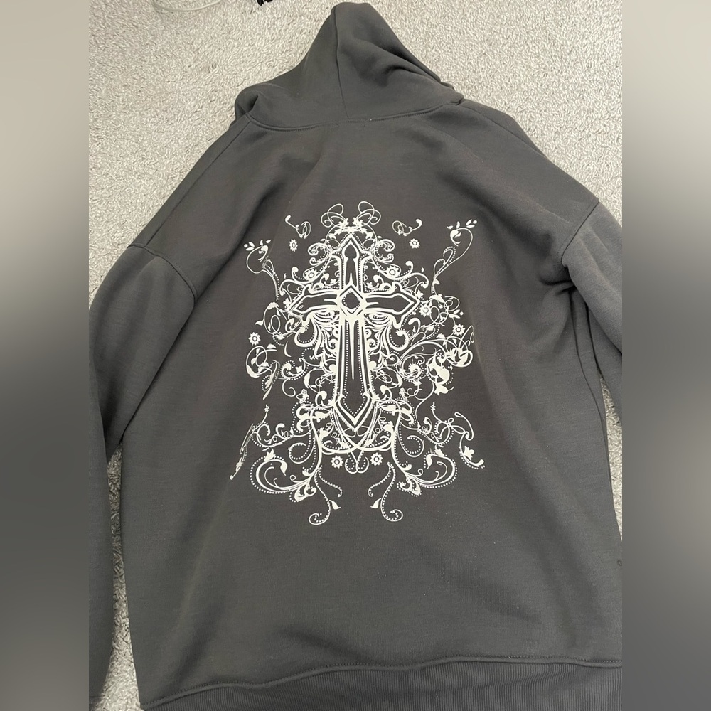 grey oversized hoodie size medium